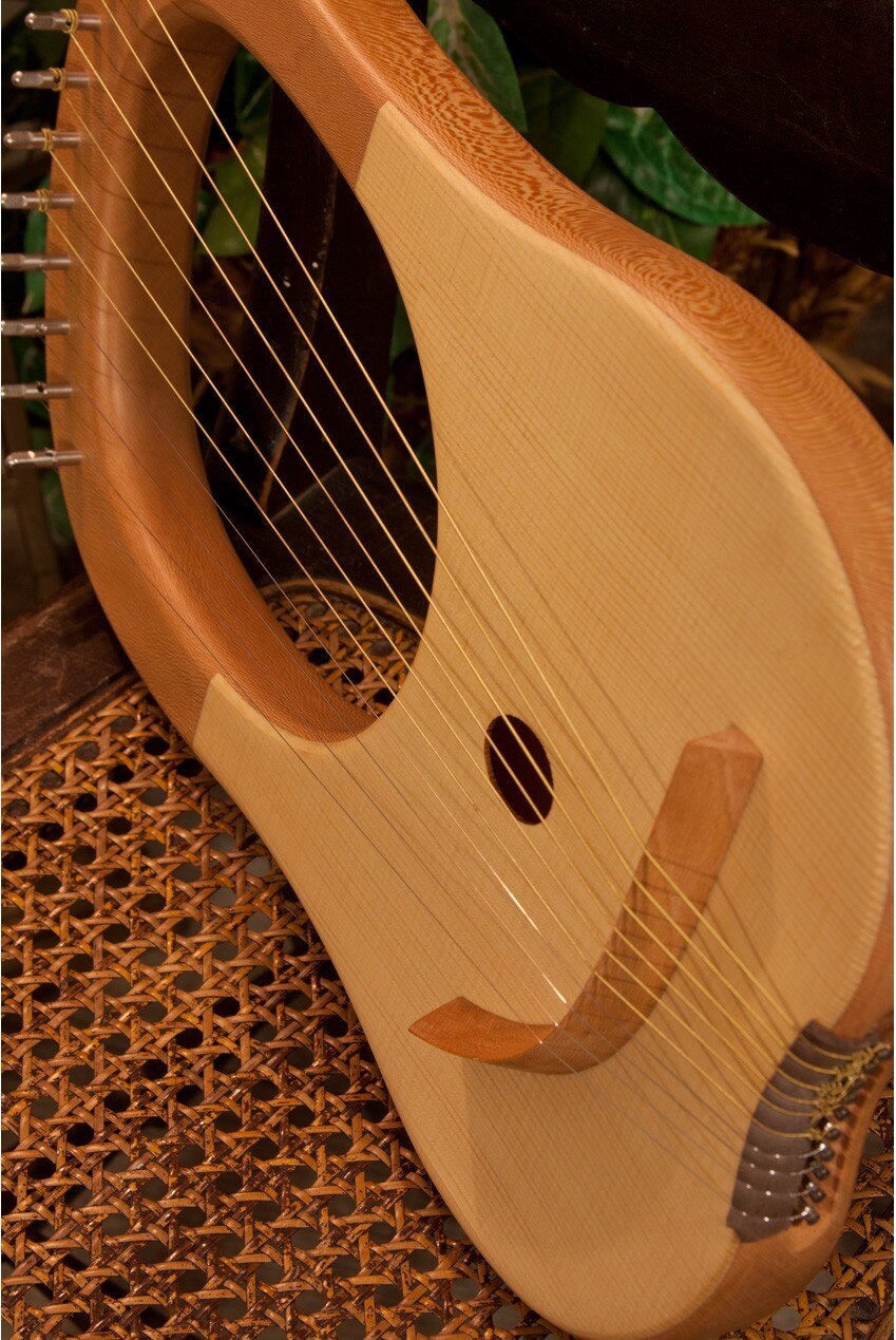 Roosebeck Lyre Harp 10-String, Lacewood - www.ensoulmusic.com